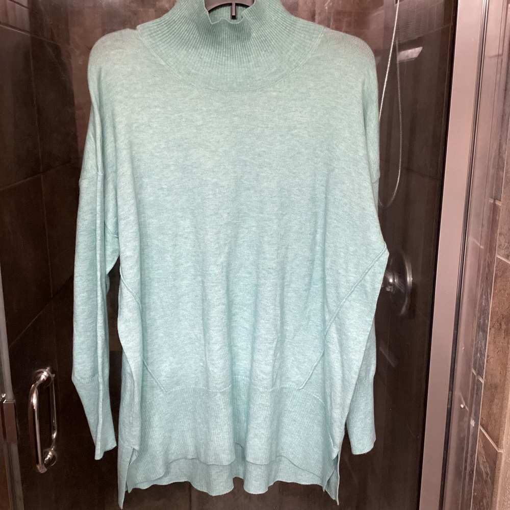 Raffaella turtle neck tunic light green  Large EUC